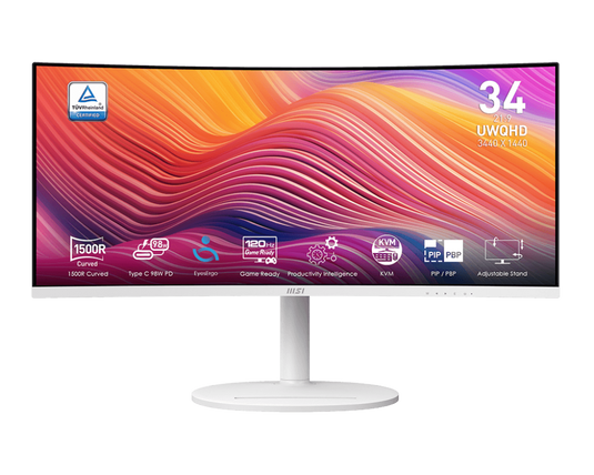 MSI MODERN MD342CQP/W 34"| 3440 x 1440 (UWQHD) 120Hz | 1ms | VA | 12 MONTHS WARRANTY MONITOR