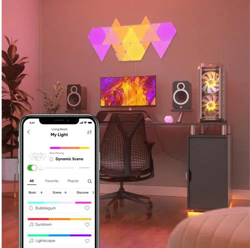 NANOLEAF SHAPES NL47-0002TW-9PK TRIANGLES STARTER KIT 9 LIGHT PANELS-ACCESSORIES-Makotek Computers