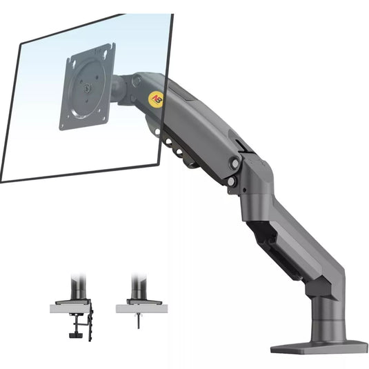 NORTHBAYOU F80 |MATTE CHARCOAL | SINGLE ARM |GAS-STRUT BALANCED MOVEMENT AND POSITIONING| FITS 17-30" DISPLAY |SUPPORT LEAD FROM 2KG TO 9KG | 6 MONTHS WARRANTY MONITOR STAND