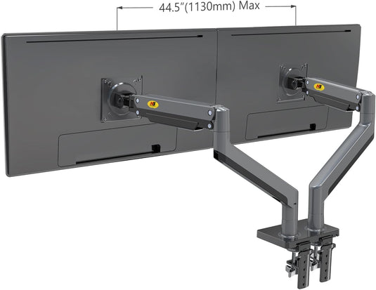 NORTHBAYOU G-35 | MATTE CHARCOAL | DUAL MOUNT | FITS 22"-32" | GAS SPRING MONITOR DESK MOUNT | BUILT WITH INTERACTIVE ERGONOMICAL CONCEPTS | ADJUSTABLE DUAL MONITOR | 75 X 75 TO 100 X 100MM | ROTATION 360 DEGREE |  6 MONTHS WARRANTY OTHERS