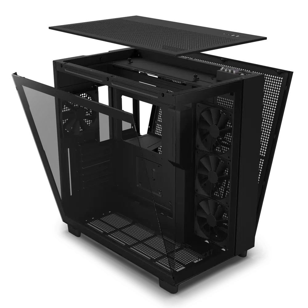 NZXT H9 FLOW MATTE BLACK DUAL CHAMBER MID TOWER CASE-CASE-Makotek Computers