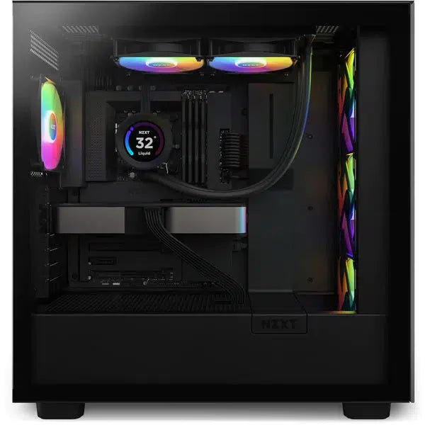 NZXT ELITE 240 MATTE BLACK 240MM WITH LCD DISPLAY AIO LIQUID COOLER-LIQUID COOLER-Makotek Computers