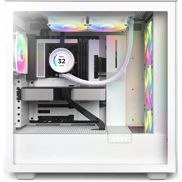 NZXT ELITE 240 MATTE WHITE 240MM WITH LCD DISPLAY AIO LIQUID COOLER-LIQUID COOLER-Makotek Computers