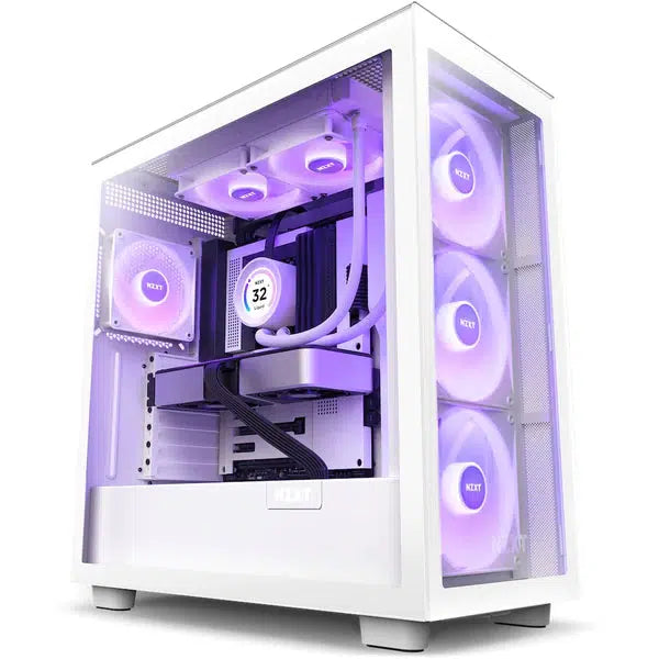 NZXT ELITE 240 MATTE WHITE 240MM WITH LCD DISPLAY AIO LIQUID COOLER-LIQUID COOLER-Makotek Computers