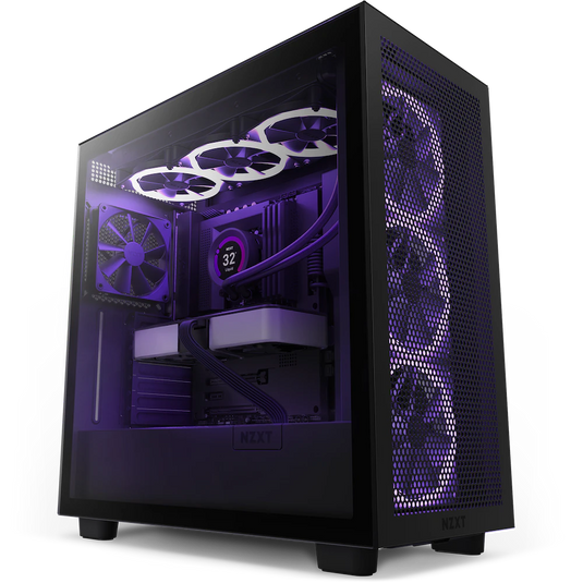 NZXT H7 FLOW RGB | MESH FRONT | ATX | M-ATX | ITX | TEMPERED GLASS | BLACK PC CASE