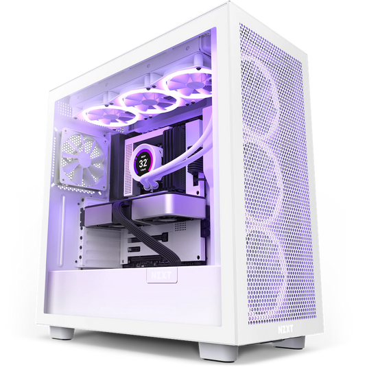 NZXT H7 FLOW RGB | MESH FRONT | ATX | M-ATX | ITX | TEMPERED GLASS | WHITE PC CASE