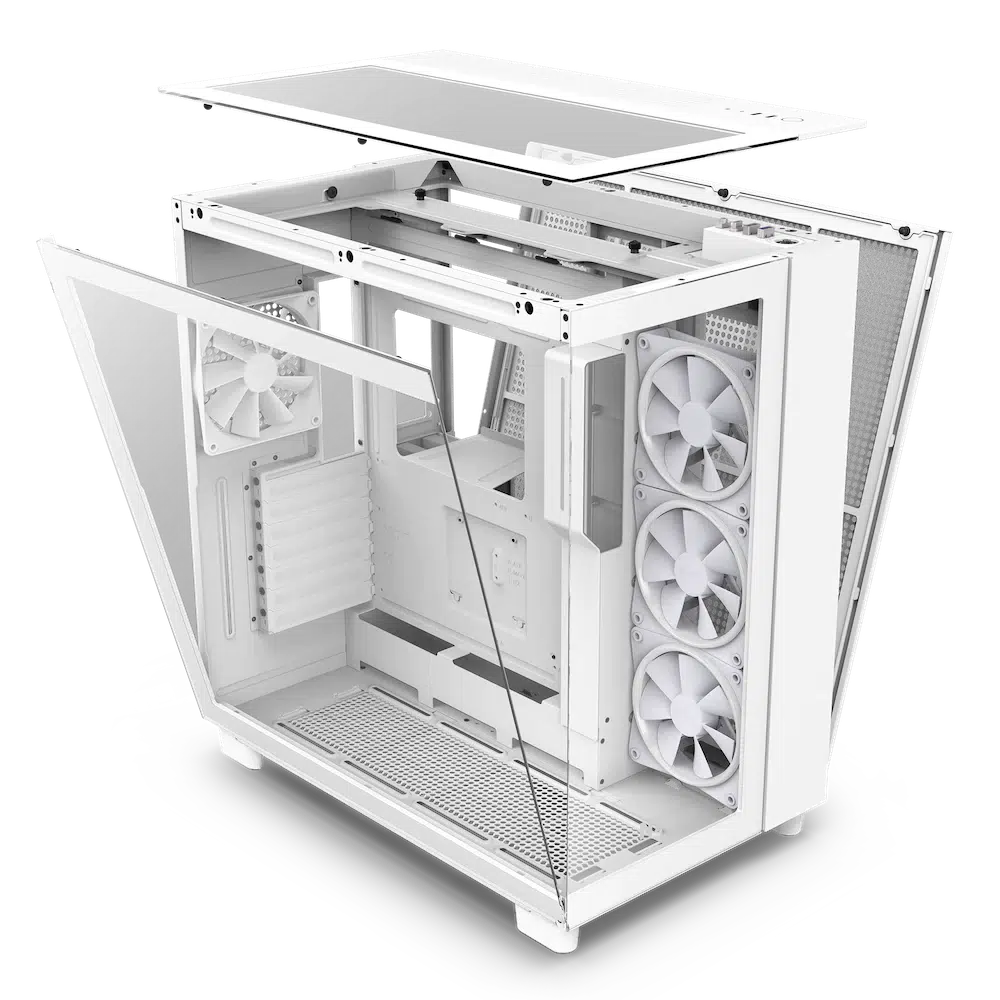 NZXT H9 ELITE MATTE WHITE DUAL CHAMBER MID TOWER CASE-CASE-Makotek Computers