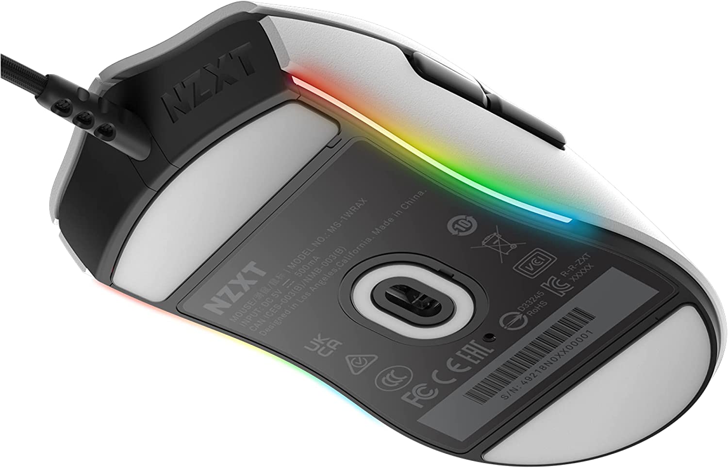 NZXT LIFT LIGHTWEIGHT AMBIDEXTROUS WHITE PC GAMING MOUSE-MOUSE-Makotek Computers