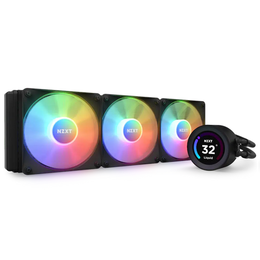 NZXT ELITE 360 MATTE BLACK 360MM WITH LCD DISPLAY AIO LIQUID COOLER-LIQUID COOLER-Makotek Computers