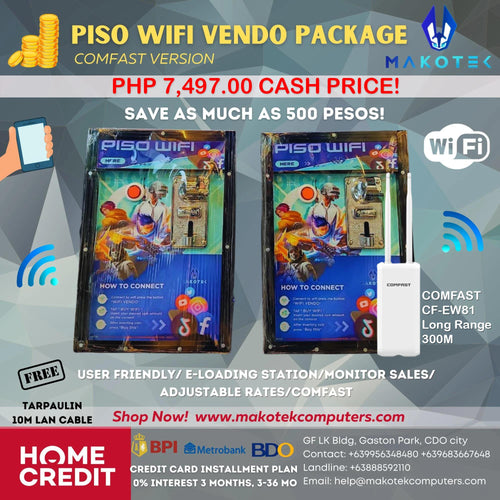 PISO WIFI AND ELOAD STATION VENDO MACHINE (COMFAST EW81 360) PACKAGE-WIFI VENDO-Makotek Computers