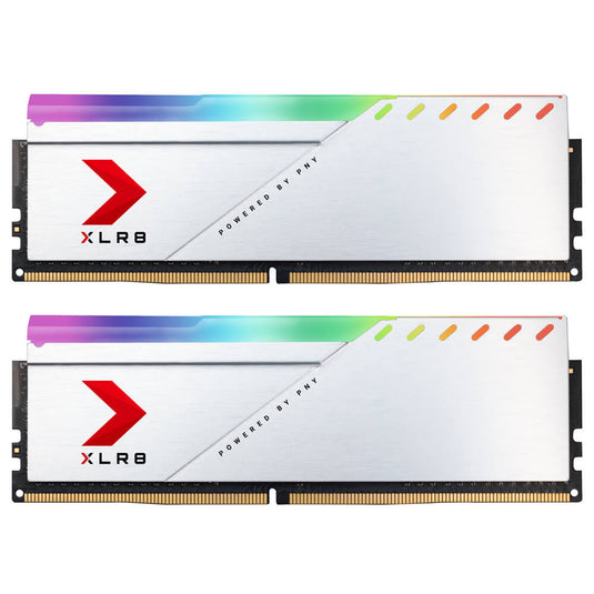 PNY MD16GK2D4320016XSRGB XLR8 SILVER | 8GB X 2 | ARGB | 3200HMZ | CL16 | DDR4 | WHITE | 12 MONTHS WARRANTY | DESKTOP MEMORY