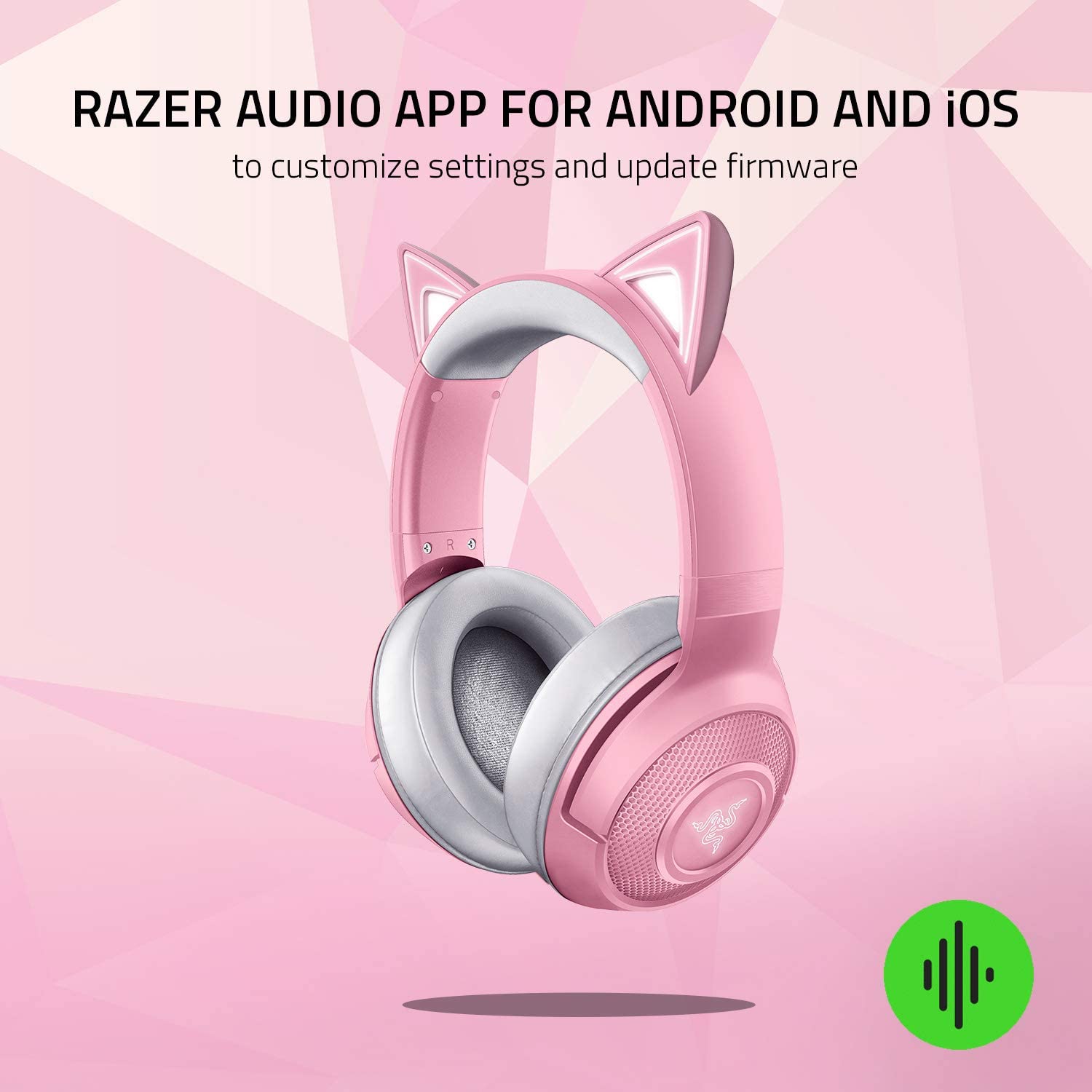 RAZER KRAKEN BT KITTY EDITION WIRELESS BLUETOOTH HEADSET ‚Äì QUARTZ PINK | RAZER CHROMA RGB | CUSTOM-TUNED 40MM DRIVERS | 40MS LOW LATENCY CONNECTION | BLUETOOTH 5.0 | BEAMFORMING MIC | HEADSET-HEADSET-Makotek Computers