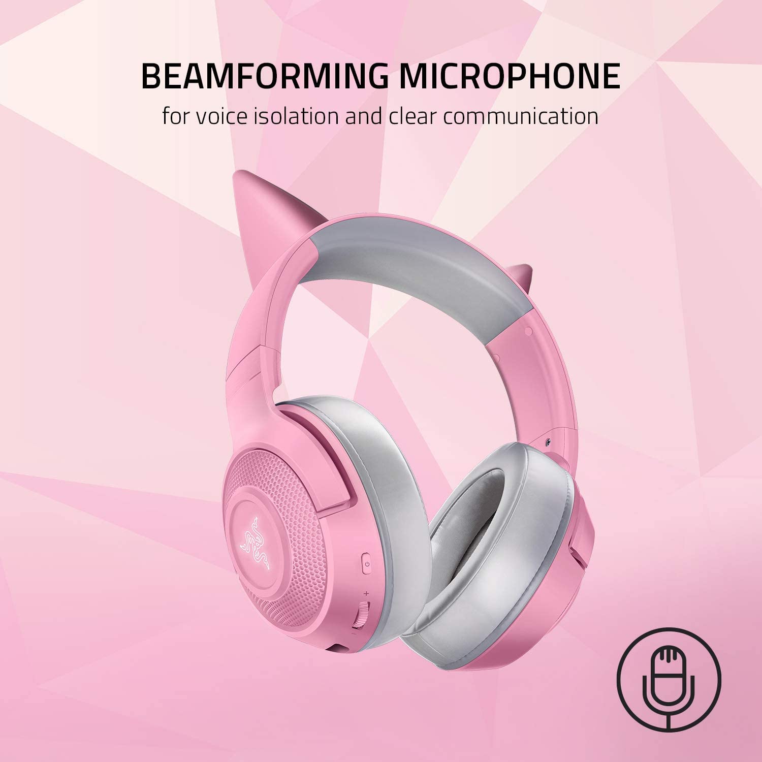 RAZER KRAKEN BT KITTY EDITION WIRELESS BLUETOOTH HEADSET ‚Äì QUARTZ PINK | RAZER CHROMA RGB | CUSTOM-TUNED 40MM DRIVERS | 40MS LOW LATENCY CONNECTION | BLUETOOTH 5.0 | BEAMFORMING MIC | HEADSET-HEADSET-Makotek Computers