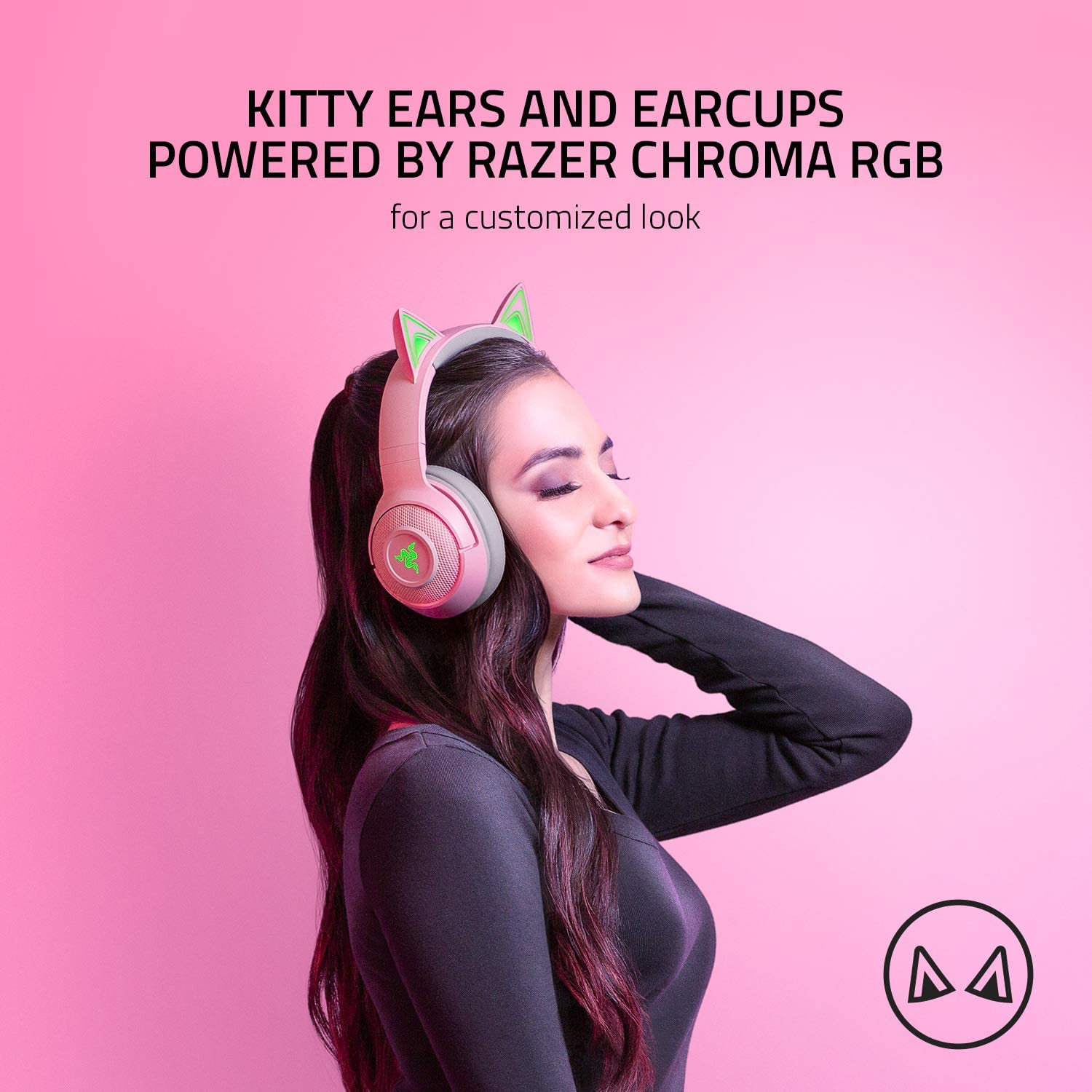 RAZER KRAKEN BT KITTY EDITION WIRELESS BLUETOOTH HEADSET ‚Äì QUARTZ PINK | RAZER CHROMA RGB | CUSTOM-TUNED 40MM DRIVERS | 40MS LOW LATENCY CONNECTION | BLUETOOTH 5.0 | BEAMFORMING MIC | HEADSET-HEADSET-Makotek Computers