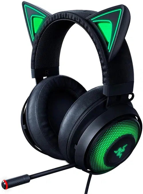 RAZER KRAKEN KITTY CHROMA BLACK USB GAMING HEADSET-HEADSET-Makotek Computers