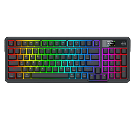 REDRAGON GALATIN PRO | K719RGB-PRO | BLACK | 95 KEYS | 96% LAYOUT DESIGN | FULL CUSTOMIZABLE SMART LCD SCREEN | 3 MODES CONNECTION: WIRELESS 2.4GHZ | BLUETOOTH | WIRED | SILVER SWITCH (LINEAR) | HOT-SWAPPABLE | 6 MONTHS WARRANTY KEYBOARD