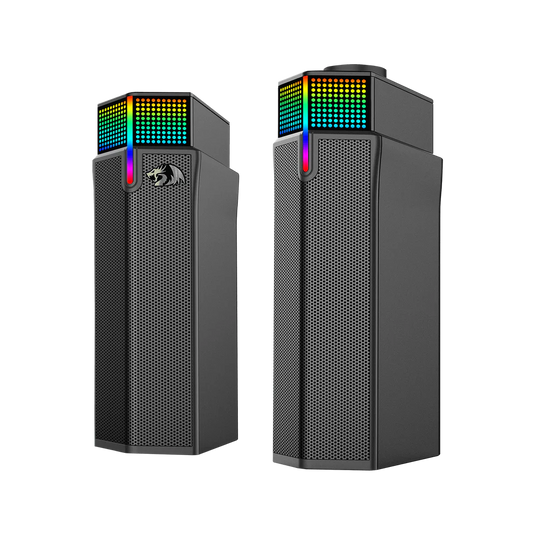 REDRAGON GS511 |WIRELESS RGB DESKTOP SPEAKERS | 2.0 PC GAMING SOUNDBAR WITH BLUETOOTH 5.3 | USB MODE | DUAL PLAY DESIGN | RICH STEREO SOUND AND BASS | ALL IN ONE CONTROL |  6 MONTHS WARRANTY SPEAKER