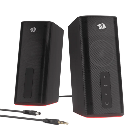 REDRAGON GS814 CONNIE | BLACK | STEREO DESKTOP SPEAKER | 20 WATTS | BT5.0/AUX MODES | 4 REAL UNITS | 2.0 CHANNEL STEREO | RGB LIGHTING BAR | TOUCH CONTROL | 6 MONTHS WARRANTY SPEAKER