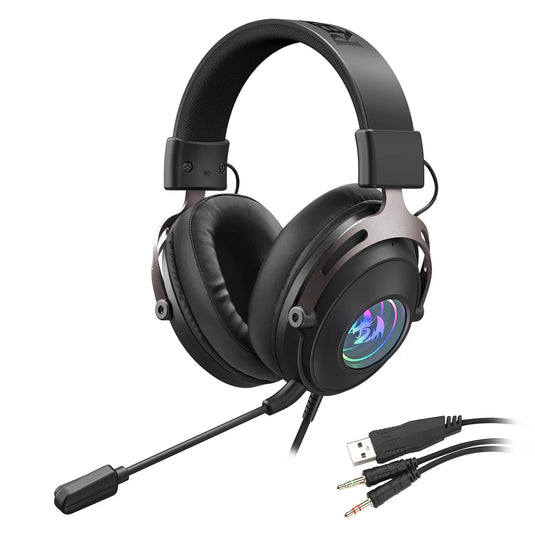REDRAGON H389 | BLACK | ARRORAIN LITE | WIRED GAMING WITH INFINITY MIRROR DESIGN | RGB BACKLIGHT | VIRTUAL 7.1 SOUND EFFECT BRINGS | LIGHT WEIGHT BODY AND SOFT EAR COVER |  6 MONTHS WARRANTY HEADSET