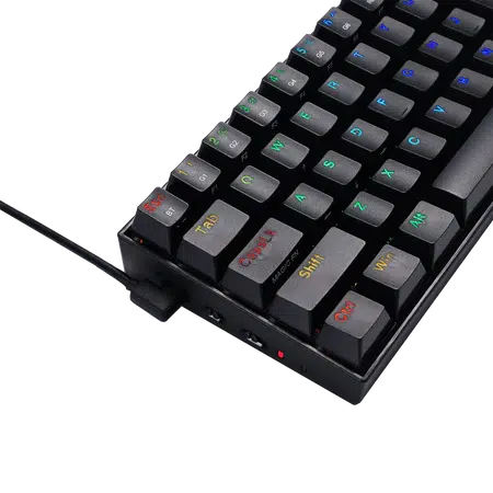 REDRAGON K530 PRO RGB DRACONIC BLACK 60% COMPACT RGB WIRED/WIRELESS/BT BROWN SWITCH MECHANICAL KEYBOARD-KEYBOARD-Makotek Computers