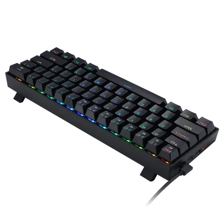 REDRAGON K530 PRO RGB DRACONIC BLACK 60% COMPACT RGB WIRED/WIRELESS/BT BROWN SWITCH MECHANICAL KEYBOARD-KEYBOARD-Makotek Computers