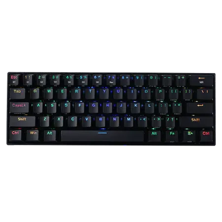 REDRAGON K530 PRO RGB DRACONIC BLACK 60% COMPACT RGB WIRED/WIRELESS/BT BROWN SWITCH MECHANICAL KEYBOARD-KEYBOARD-Makotek Computers