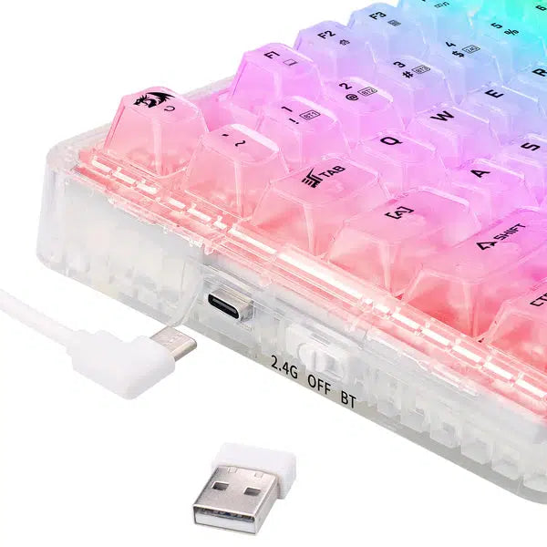 REDRAGON K649BK ELF PRO WIRELESS TRANSPARENT KEYBOARD | 78% LAYOUT | 8 ...