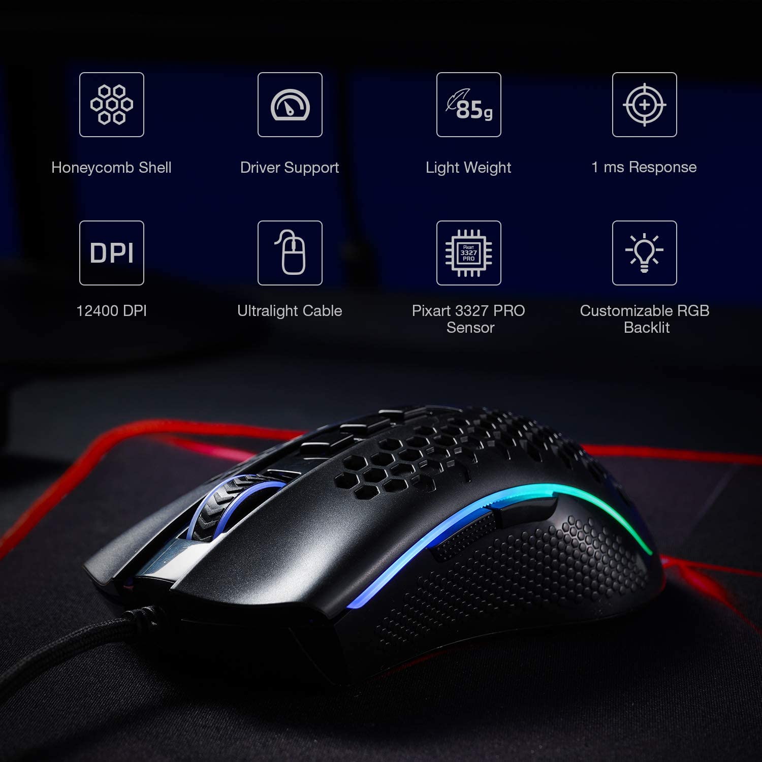 REDRAGON M808-RGB STORM BLACK MOUSE-MOUSE-Makotek Computers