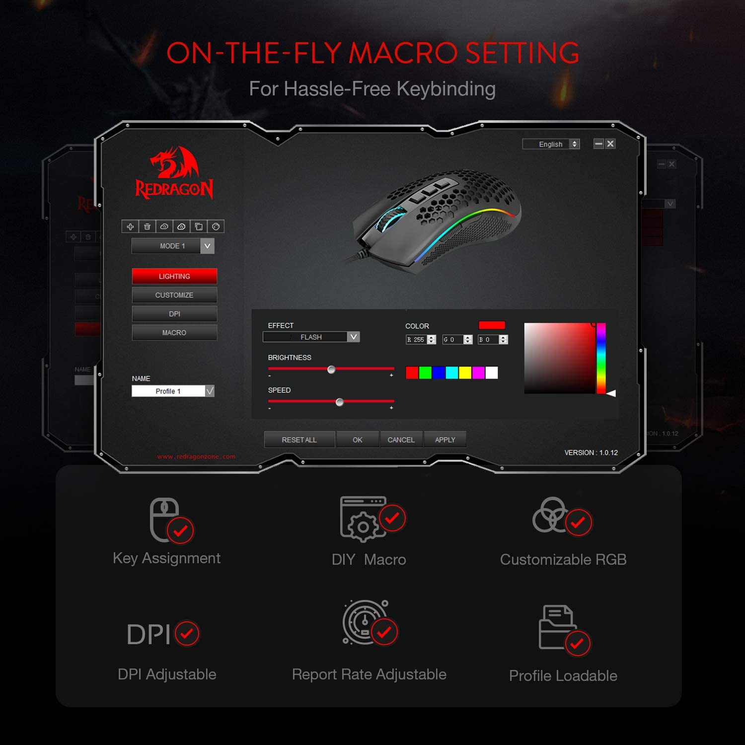 REDRAGON M808-RGB STORM BLACK MOUSE-MOUSE-Makotek Computers