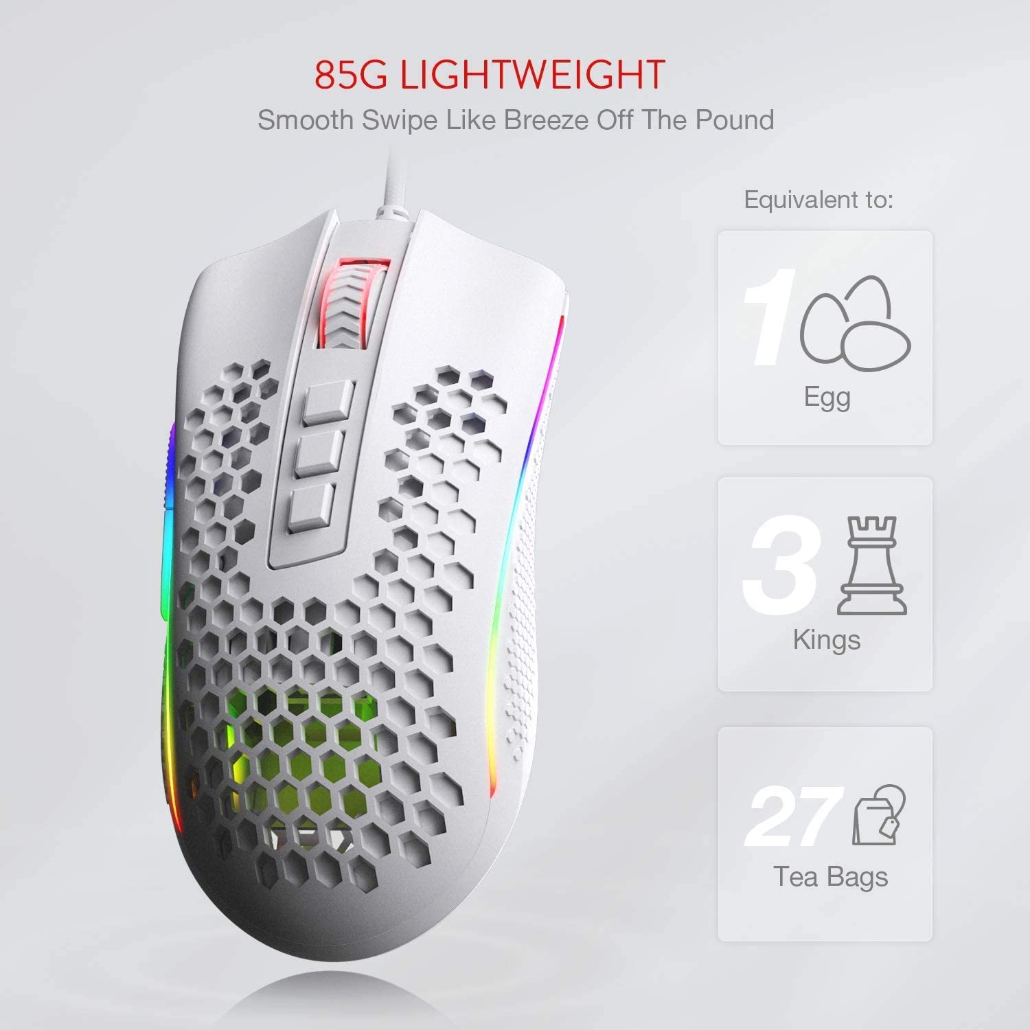 REDRAGON M808-RGB STORM WHITE MOUSE-Mouse-Makotek Computers