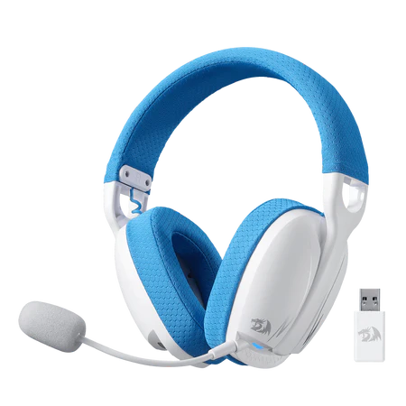 REDRAGON SKULD PRO  | WHITE | 3-MODE  WIRED  WIRELESS AND BLUETOOTH | LIGHT-WEIGHT  WITH BACKLIGHT| DETACHABLE | NOISE CANCELLING MICROPHONE |BREATHABLE FABRIC EARCUPS |  6 MONTHS WARRANTY HEADSET