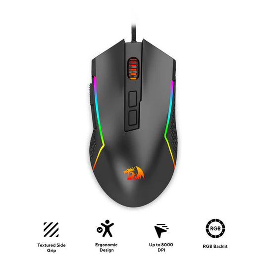 REDRAGON TRIDENT LITE | M613-RGB | BLACK | WIRED | ADJUSTABLE DPI | ERGONOMIC DESIGN | RGB BACKLIGHTING | 7 PROGRAMMABLE BUTTONS | COMPACT AND LIGHTWEIGHT |  6 MONTHS WARRANTY MOUSE