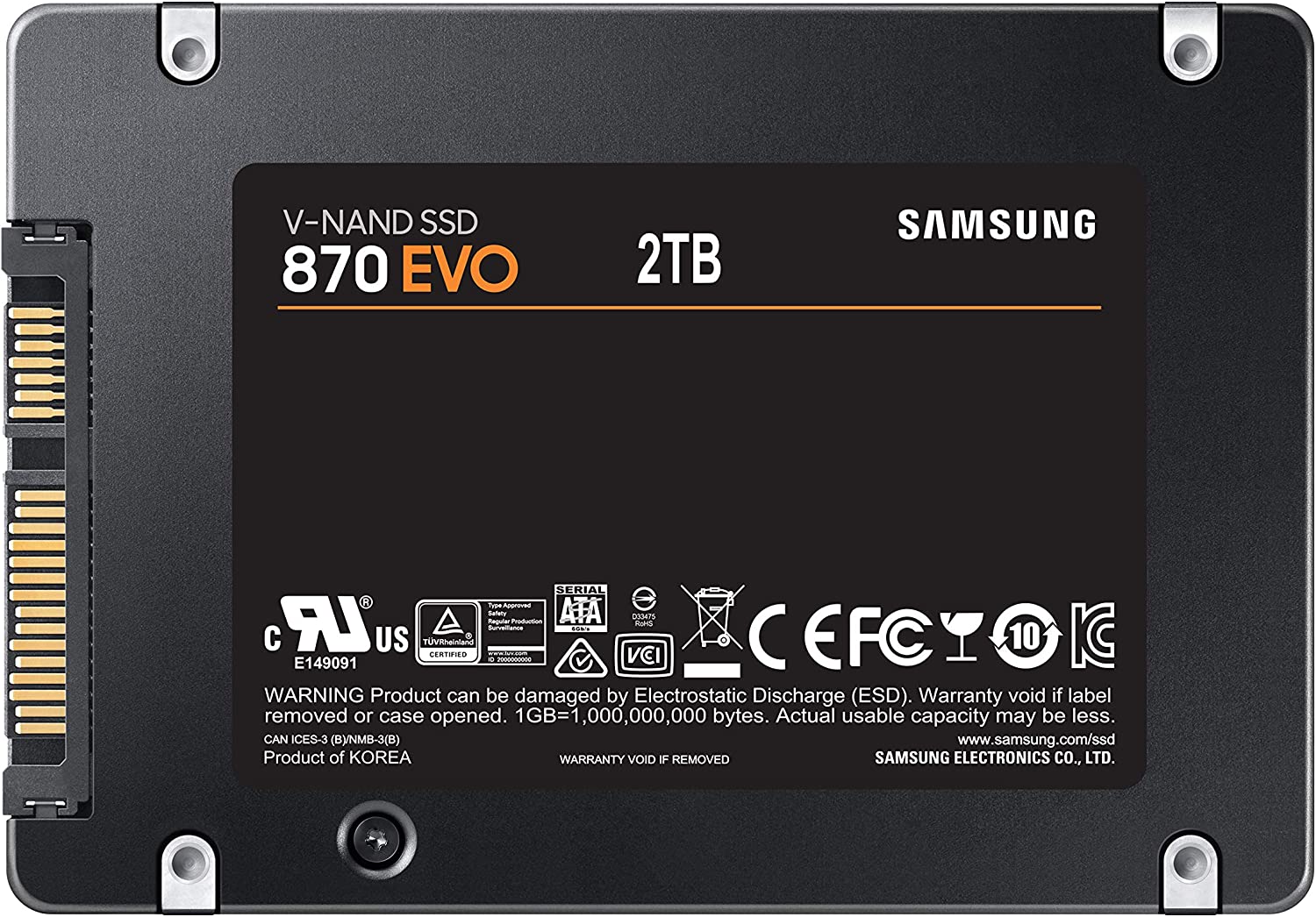 SAMSUNG 2TB MZ-77E2T0B/AM 870 EVO SATA 2.5-INCH SSD-SSD-Makotek Computers