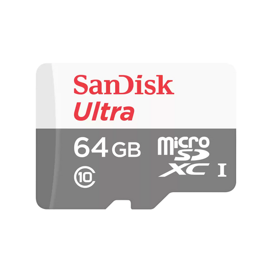 SANDISK SDSQUNR-064G-GN3MN | ULTRA MICROSDXC | MICROSDHC | 64GB | C10 | UHS-1 | UP TO 100MB/S R3X5 7Y | 12 MONTHS WARRANTY STORAGE