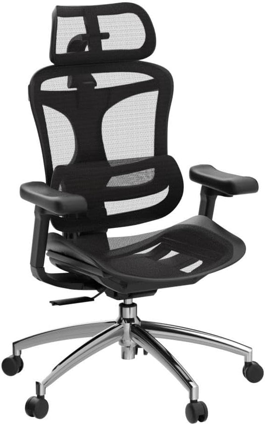 SIHOO DORO C300 BLACK ERGONOMIC LUMBAR SUPPORT | 3D COORDINATED ARMRESTS | SMART WEIGHT-SENSING CHASSIS | WATERFALL-SHAPED SEAT | MULTI-ADJUSTABLE  HEADREST | WITHOUT FOOTREST BLACK  CHAIR