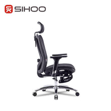 Load image into Gallery viewer, SIHOO M57B B101 BLACK ERGONOMIC OFFICE (WITH FOOT REST) CHAIR-CHAIR-Makotek Computers
