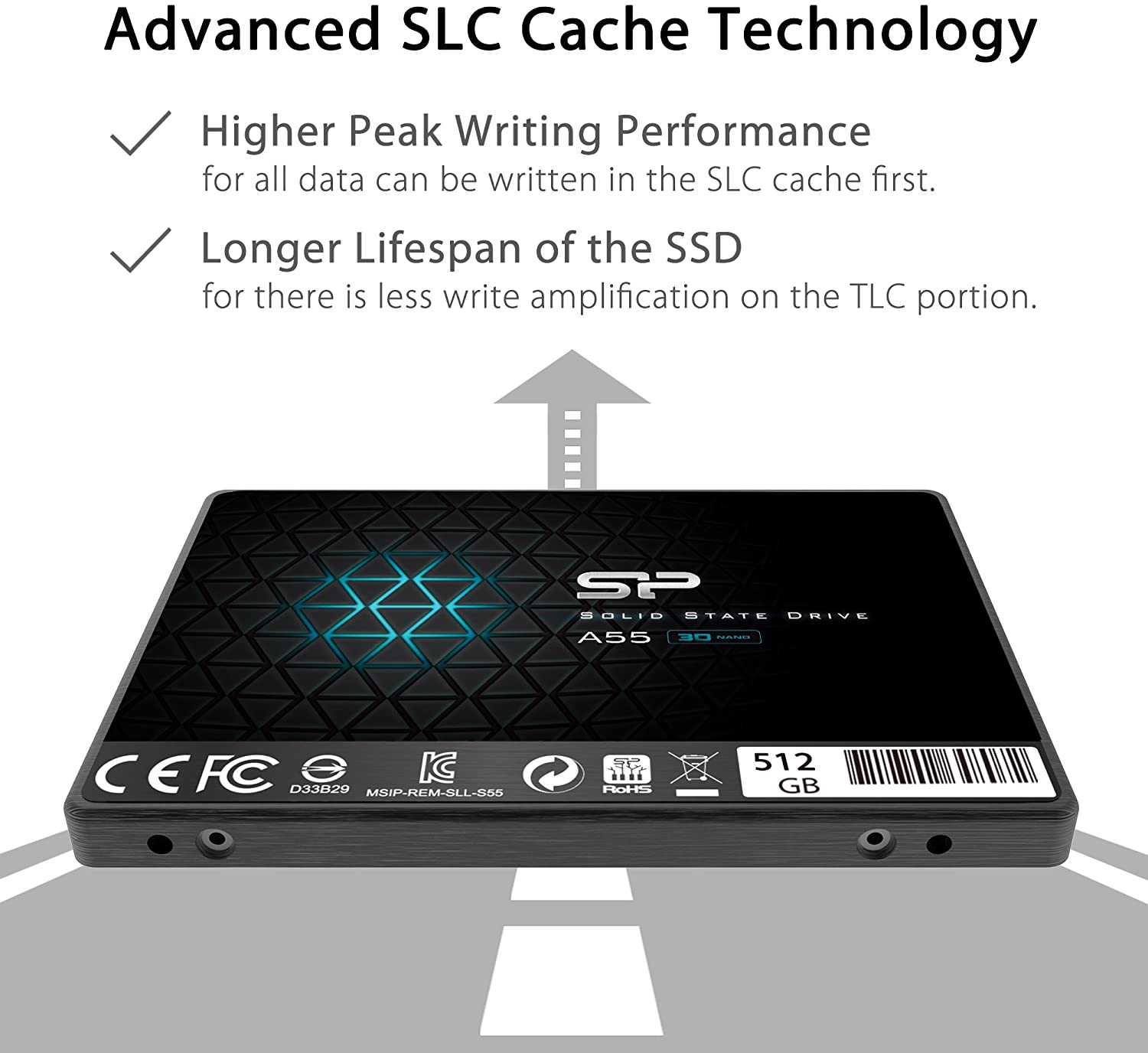 SILICON POWER 2.5"SATA SSD A55 512GB SOLID STATE DRIVE-SOLID STATE DRIVE-Makotek Computers