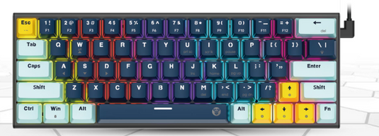 FANTECH MK874 V2 ATOM 63 MIZU EDITION | HOT SWAPPABLE 3 PIN | BLUE SWITCH | RGB MECHANICAL KEYBOARD | NAVY BLUE | WIRED | 6 MONTHS WARRANTY KEYBOARD