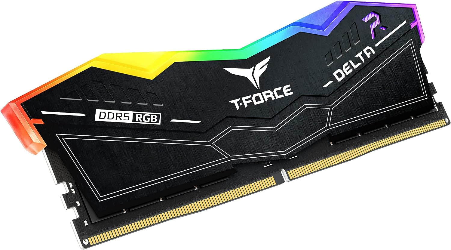 TEAMGROUP DELTA 5200MHZ 32GB 16GBX2 RGB DDR5 BLACK DESKTOP MEMORY-MEMORY-Makotek Computers