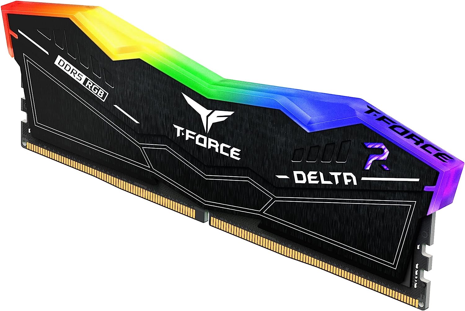 TEAMGROUP DELTA 5200MHZ 32GB 16GBX2 RGB DDR5 BLACK DESKTOP MEMORY-MEMORY-Makotek Computers