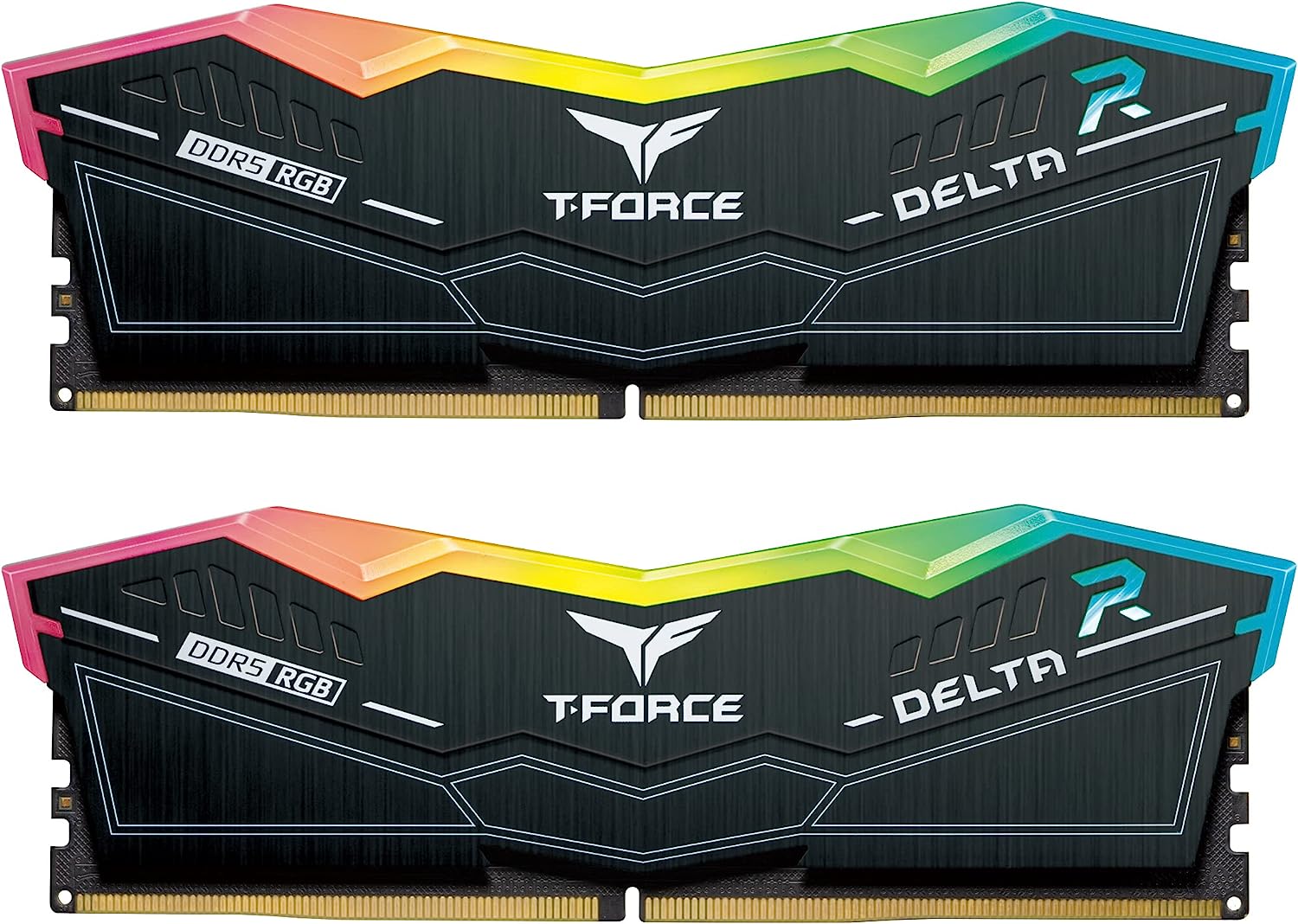 TEAMGROUP DELTA 5200MHZ 32GB 16GBX2 RGB DDR5 BLACK DESKTOP MEMORY-MEMORY-Makotek Computers