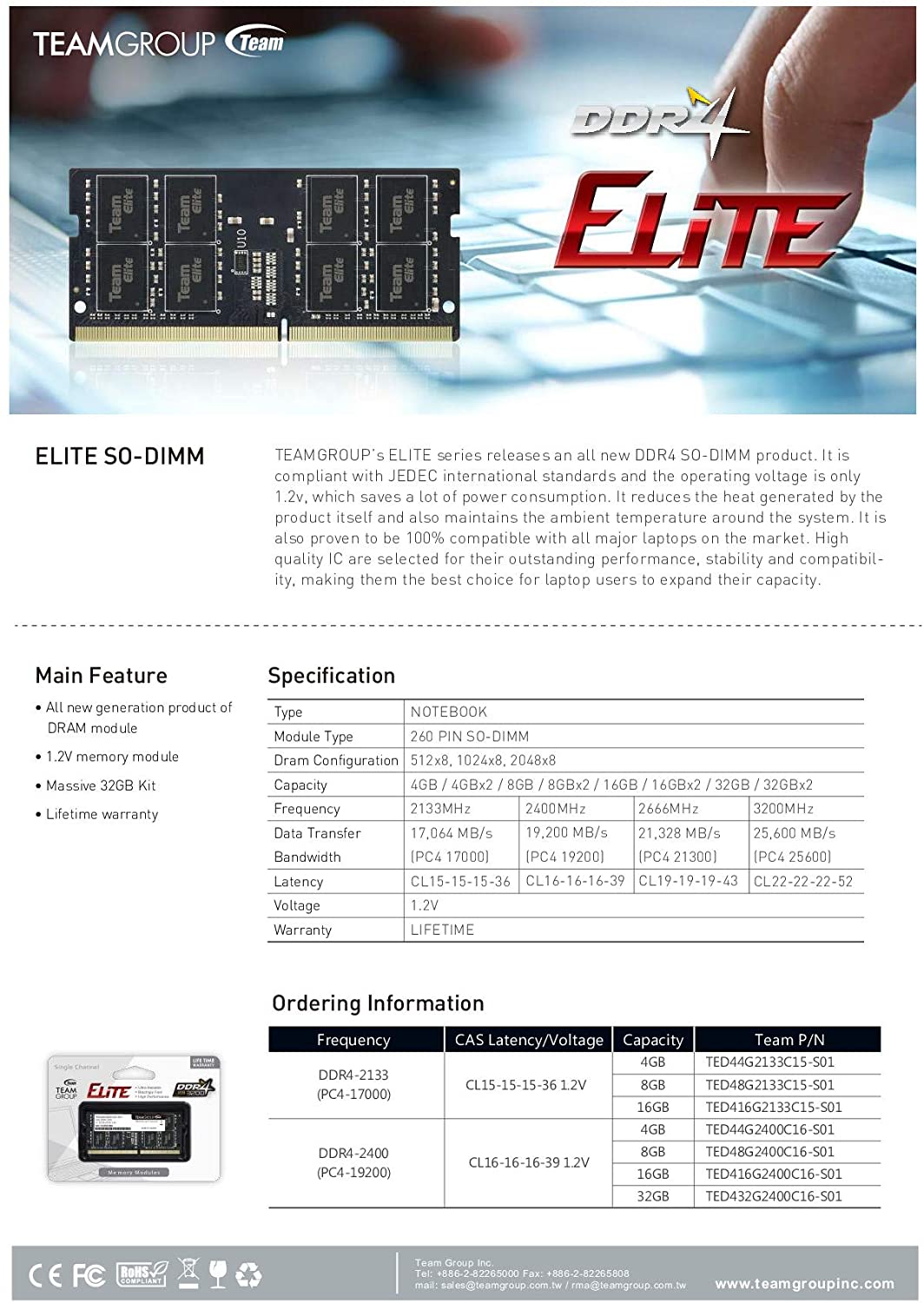 TEAMGROUP ELITE 8GB DDR3 1600MHZ 1.35V SODIMM MEMORY-MEMORY-Makotek Computers
