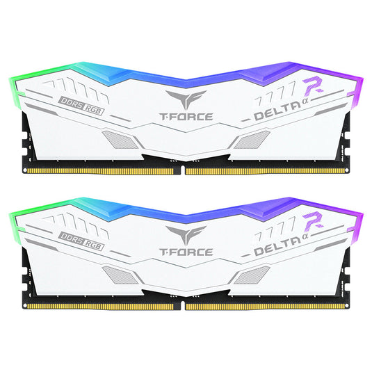 TEAMGROUP FF4D532G6000HC38ADC01 DELTA ALPHA RGB | DDR5 | 6000 MHZ | 32GB (16GB X 2) | WHITE HEATSINK | CL38 | 12 MONTHS WARRANTY | DESKTOP MEMORY