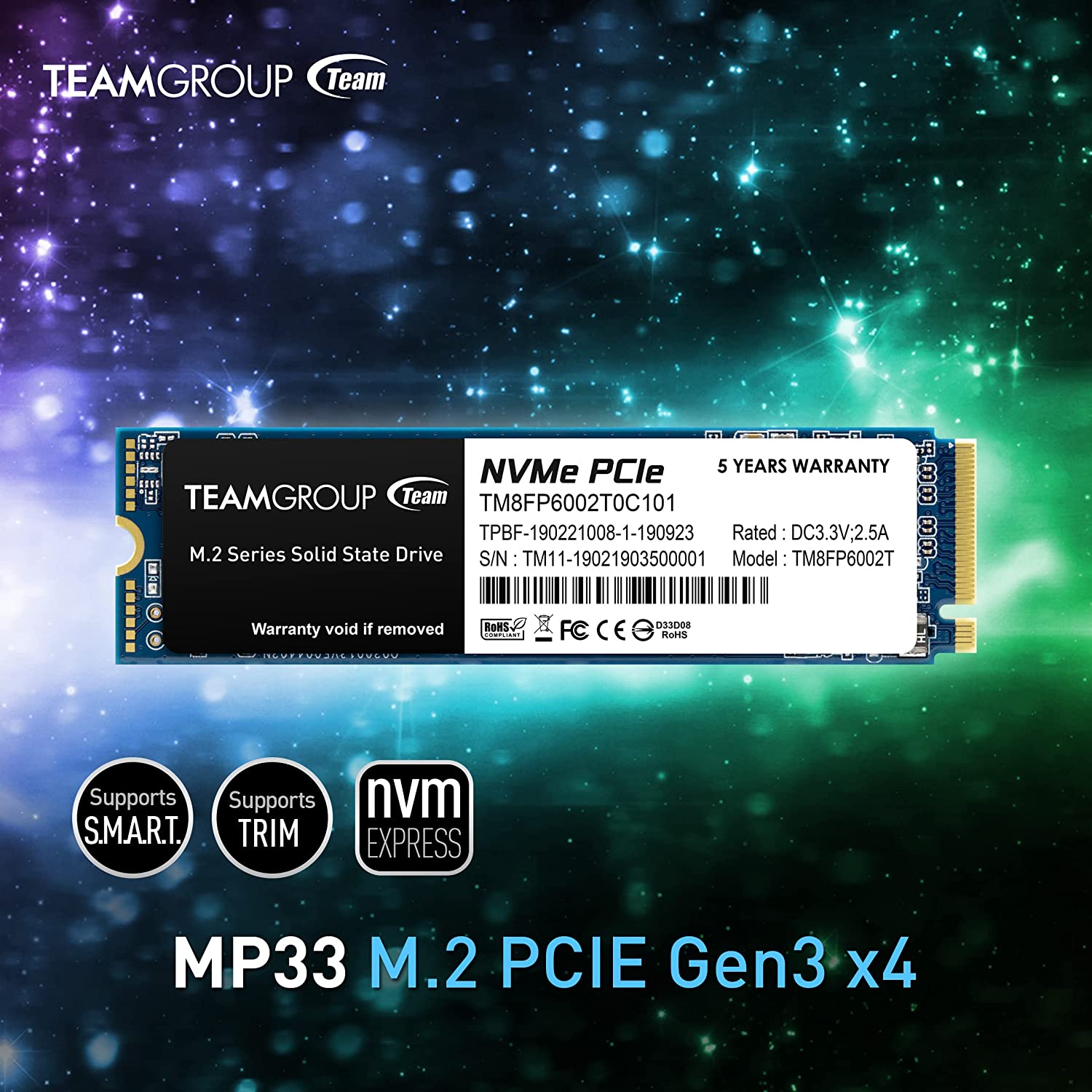 TEAMGROUP MP33 M.2-2280 512GB NVME PCIe GEN3 SSD-SOLID STATE DRIVE-Makotek Computers