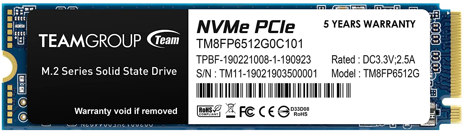 TEAMGROUP MP33 M.2-2280 512GB NVME PCIe GEN3 SSD-SOLID STATE DRIVE-Makotek Computers