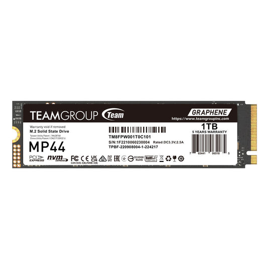 TEAMGROUP MP44L TM8FPK001T0C101 | PCI-E 4.0 | 1TB | GRAPHENE LABEL (HEAT DISSIPATING) | M.2 NVME SOLID STATE DRIVE STORAGE