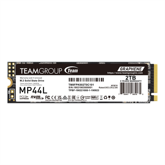 TEAMGROUP MP44L TM8FPK002T0C101 | PCI-E 4.0 | 2TB | GRAPHENE LABEL (HEAT DISSIPATING) | M.2 NVME SOLID STATE DRIVE STORAGE