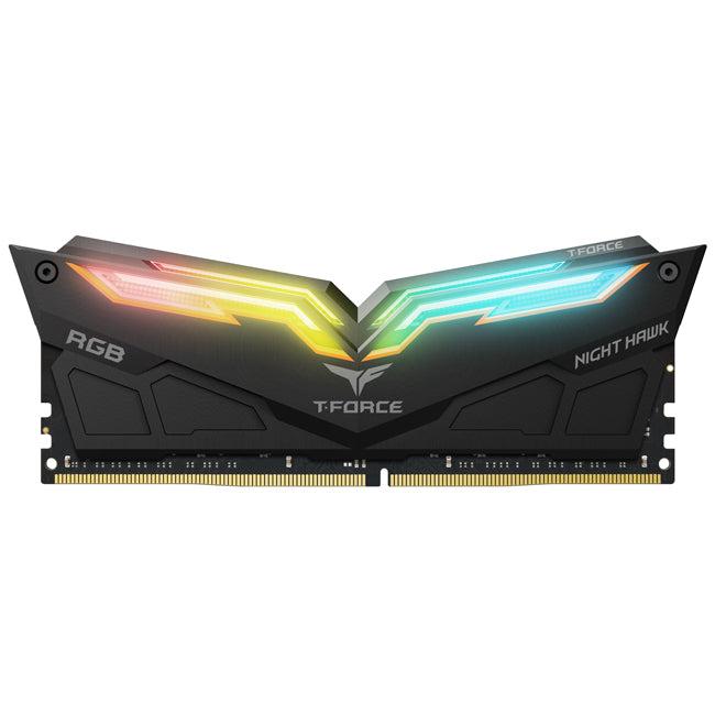 TEAMGROUP T-FORCE NIGHT HAWK 16GB(8GBx2) 3600MHZ (BLACK) DDR4 MEMORY-MEMORY-Makotek Computers