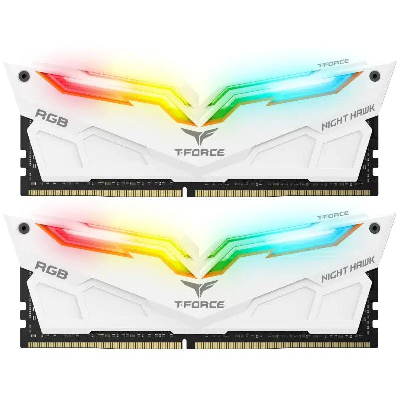 TEAMGROUP T-FORCE NIGHT HAWK 16GB(8GBx2) 3600MHZ (WHITE) DDR4 MEMORY-MEMORY-Makotek Computers