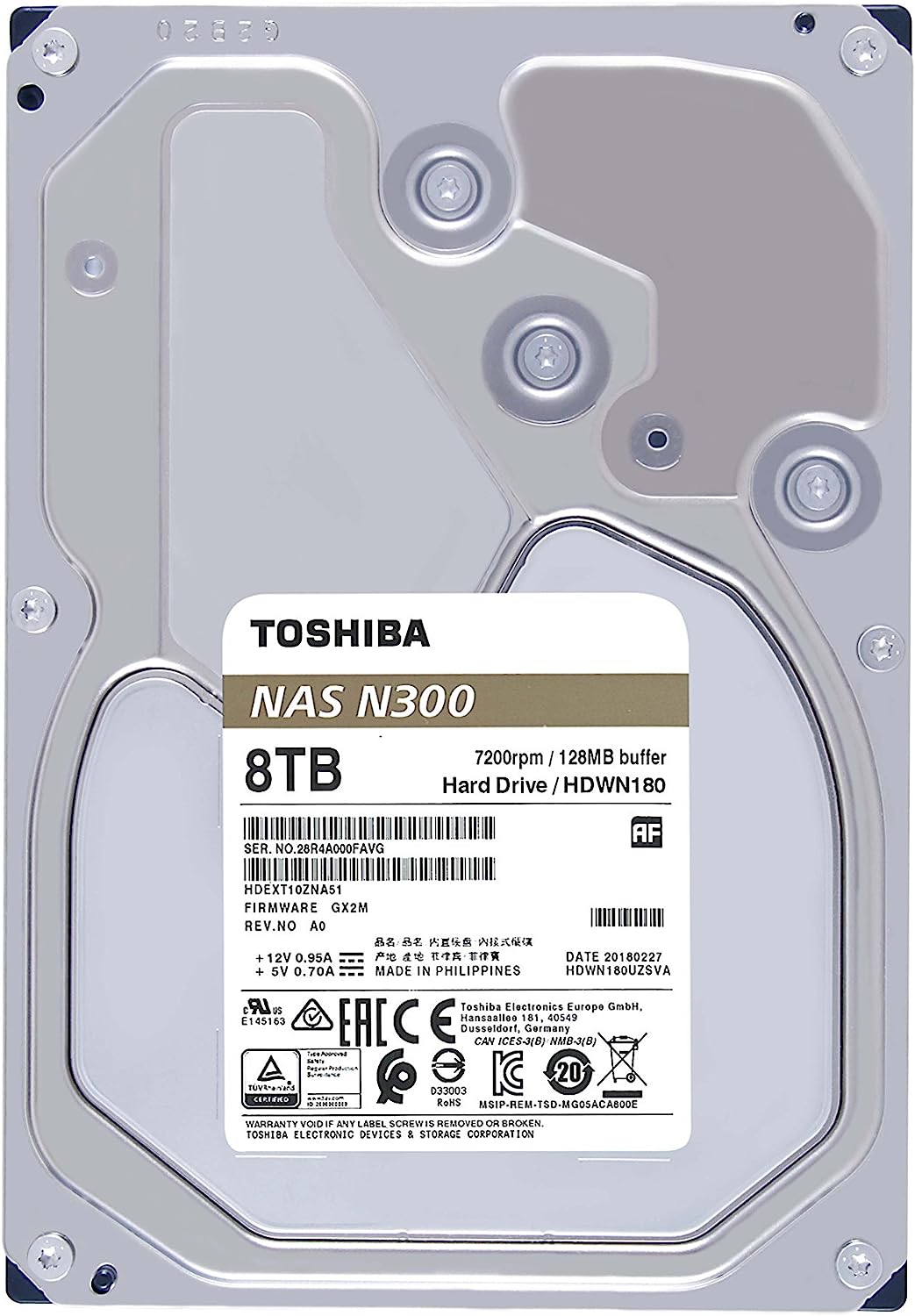 TOSHIBA 8TB N300 NAS 3.5 INCH SATA INTERNAL HARD DRIVE-HDD-Makotek Computers